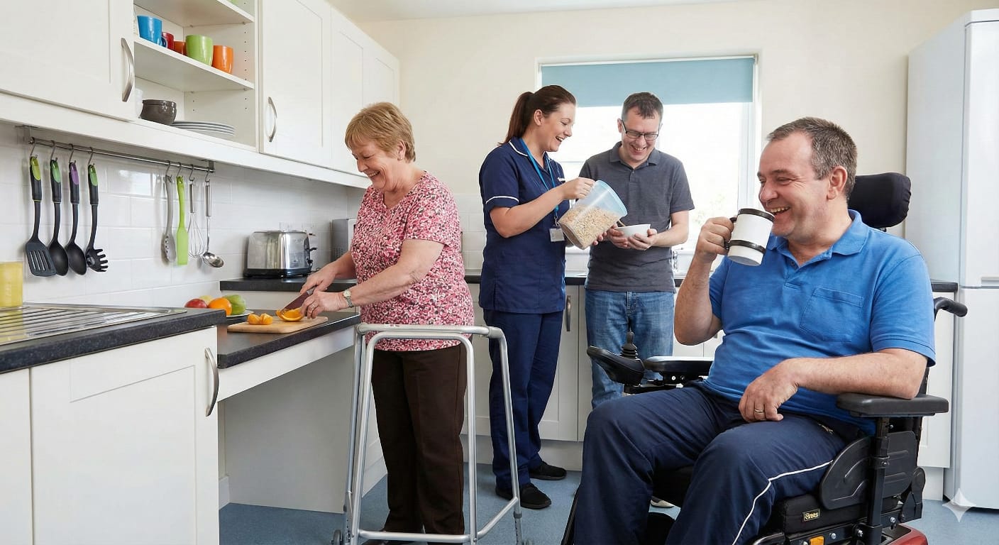 NDIS caregiver supporting participant independence