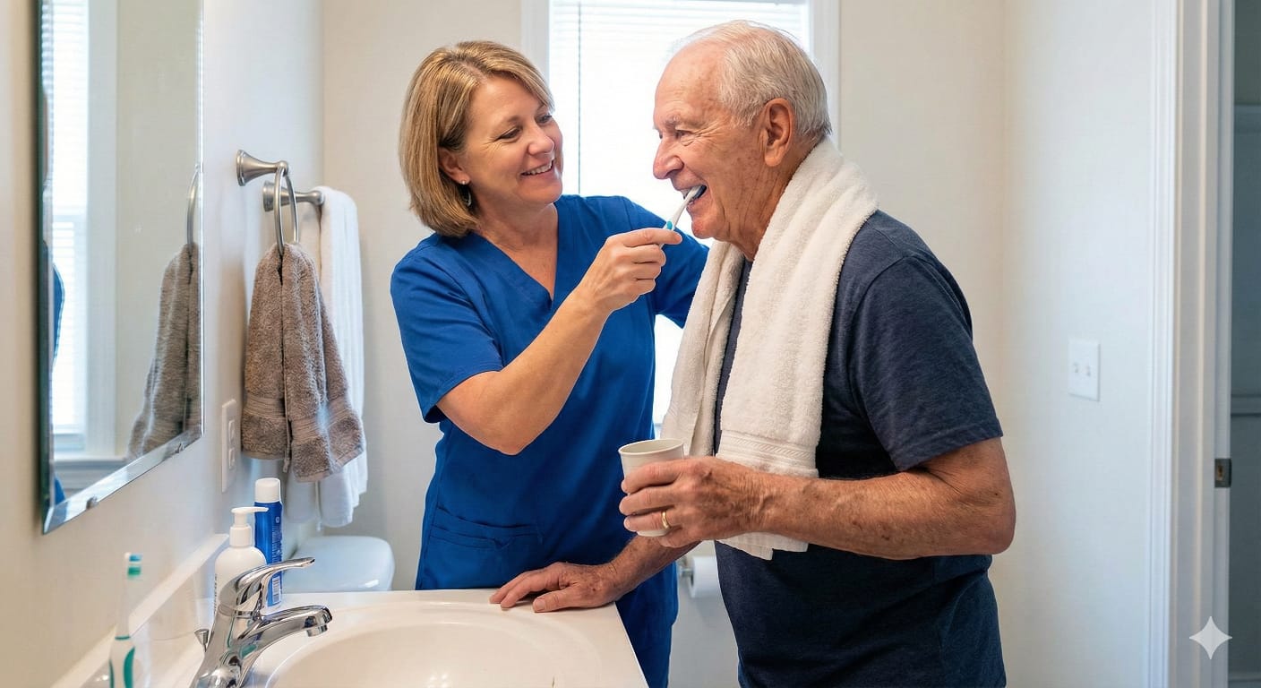 Support worker providing person-centered NDIS care