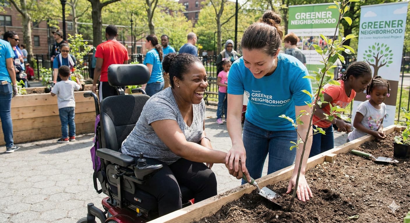 Support worker assisting NDIS participant
